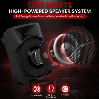 Haut-parleur PA portable avec lumières LED 