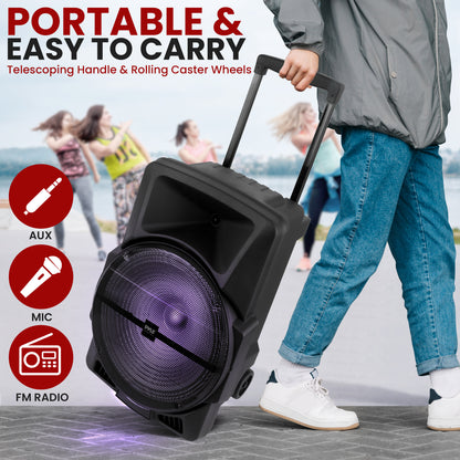 Haut-parleur PA portable avec lumières LED 