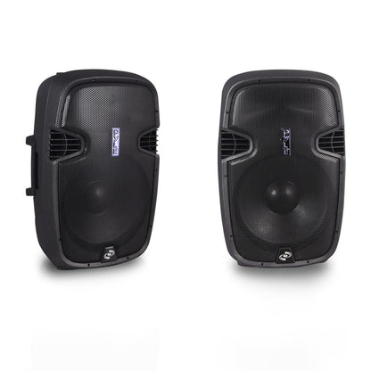 Wireless PA Speaker System 1500W Bluetooth 15" Woofer USB/SD Readers