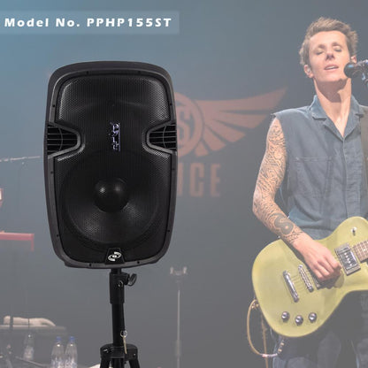 Wireless PA Speaker System 1500W Bluetooth 15" Woofer USB/SD Readers
