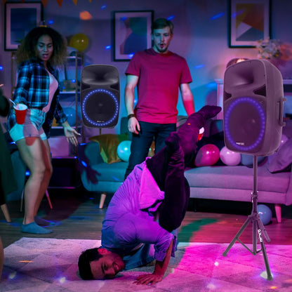 Système de haut-parleur PA sans fil 500W, Bluetooth, woofer 15", lumières de fête 