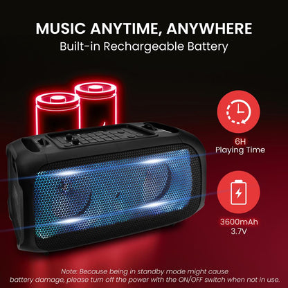 Enceinte stéréo DJ Boombox sans fil BT 