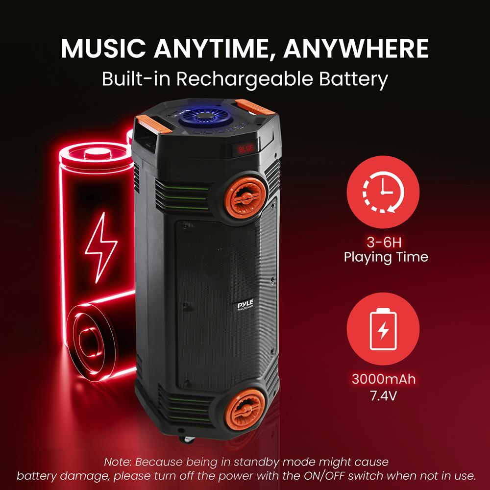 product image number 5 for Pyle Dual 6.5’’ Wireless Portable Pa Speaker