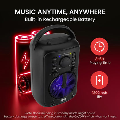 product image number 5 for Pyle 4” Portable Wireless Bt Streaming Speake
