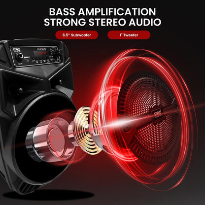 Haut-parleur PA Bluetooth rechargeable 240W, lumières LED, subwoofer 6,5" 