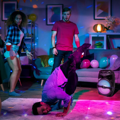 Haut-parleur PA Bluetooth rechargeable 240W, lumières LED, subwoofer 6,5" 