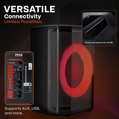 Bluetooth Party Speaker, Powerful Bass, TWS, LED Lights, 120W, Tripod