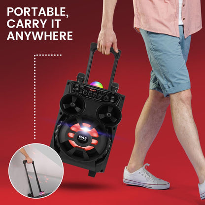 Portable Bluetooth PA Speaker 580W Rechargeable LED Party Lights