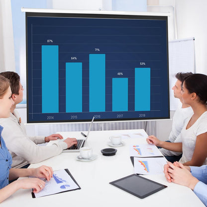 Easy Pull-Down Projector Screen 100-Inch