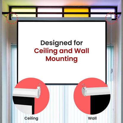 Manual Pull-Down Projector Screen, Clear Image, Matte White, 72-Inch