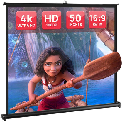 Quick Fold-Out Projector Screen, 50-inch