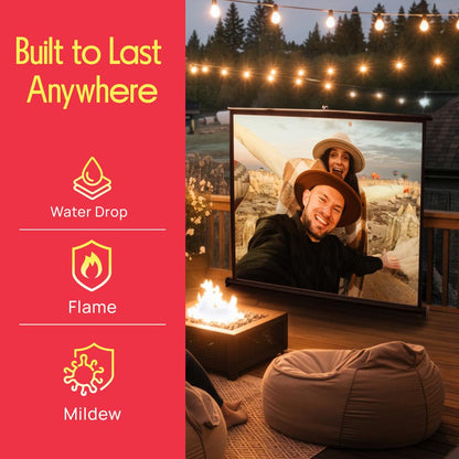 Quick Fold-Out Projector Screen, 50-inch