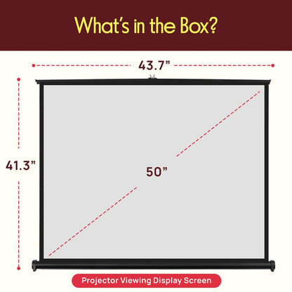 Quick Fold-Out Projector Screen, 50-inch