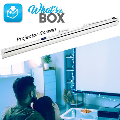 84" Portable Projector Screen, Quick Setup, Matte White Surface