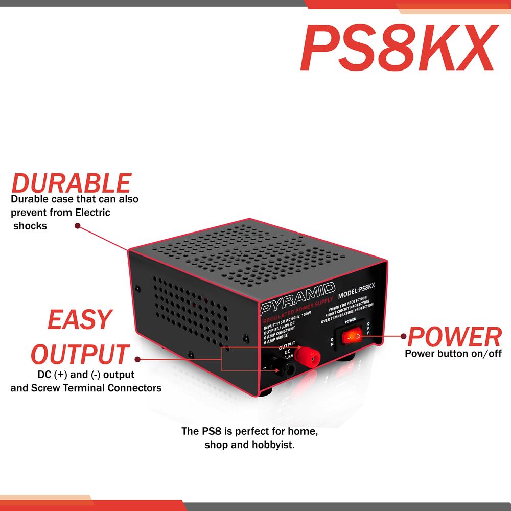 product image number 3 for Pyramid 6 Amp Hobbyist Bench Power Supply