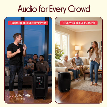 Système de haut-parleur PA portable et microphone 