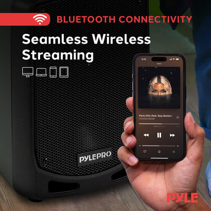 Bluetooth Karaoke PA Speaker, Portable 600W, Rechargeable, Wireless Mic