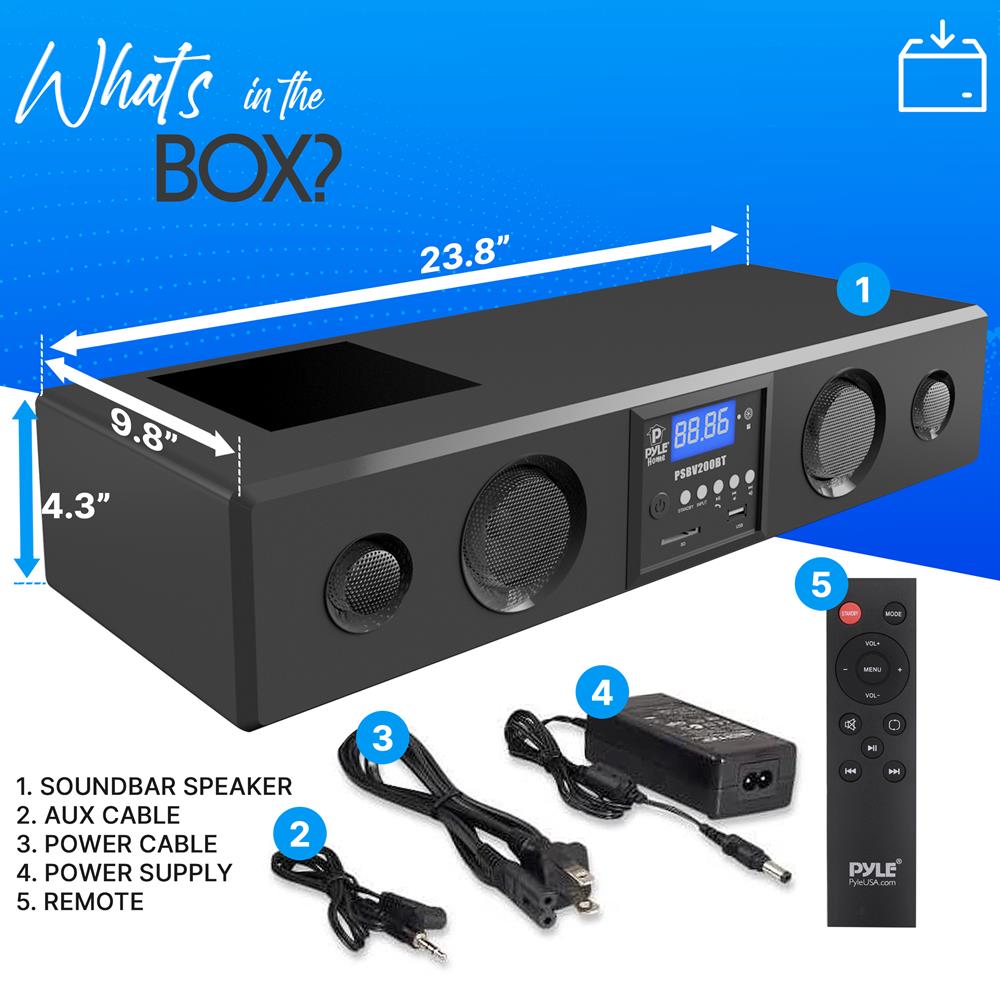 product image number 7 for Pyle Home Theater Bluetooth Soundbar Speaker