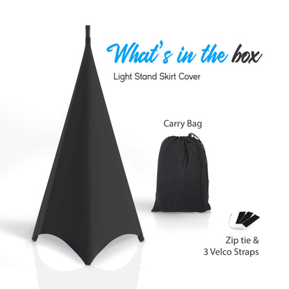 Scrim pour pied d'enceinte DJ / lumière, 3 côtés 