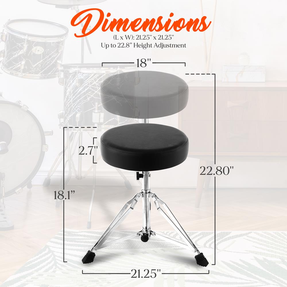 product image number 2 for Pyle Double-Support Drum Stool