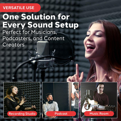 Acoustic Foam Panels 2-Pack, Noise Reduction, 2" Thick, with Stand