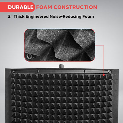 Acoustic Isolation Shield for Optimal Sound, 2" Foam, Charcoal Gray