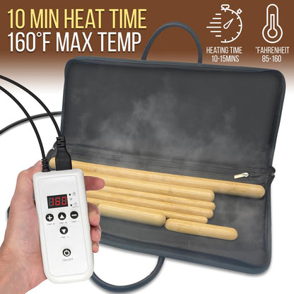 Bamboo Massage Set for Stress Relief with Waterless Heating Technology