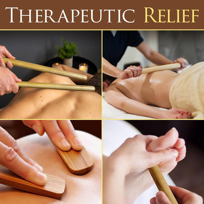 Bamboo Massage Set for Stress Relief with Waterless Heating Technology
