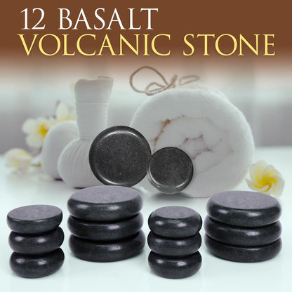 Portable Hot Stone Massager Kit, Waterless Heating, Basalt Stones