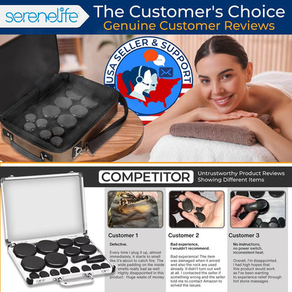 Portable Massage Stone Warmer - Relieve Tension - Basalt Stones, Digital Control