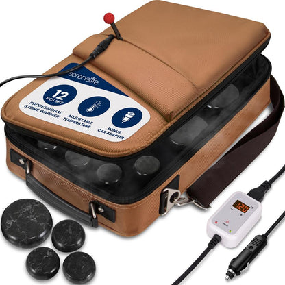 Portable Massage Stone Warmer - Relieve Tension - Basalt Stones, Digital Control