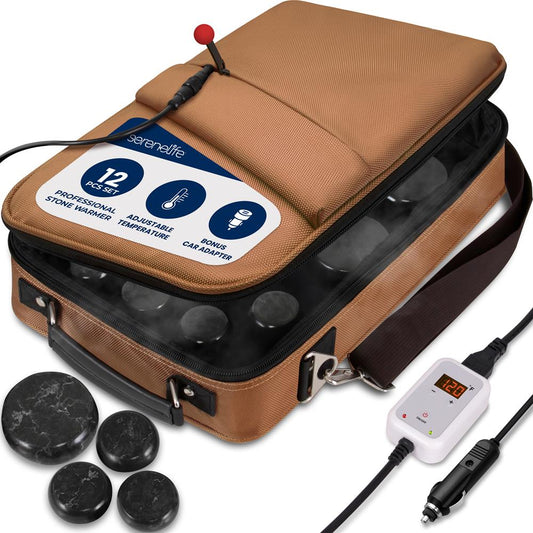 Portable Massage Stone Warmer - Relieve Tension - Basalt Stones, Digital Control