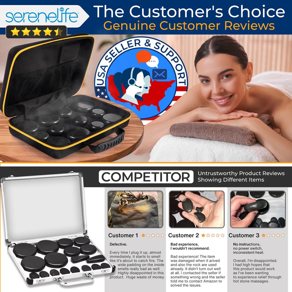 product image number 6 for SereneLife Multifunction Heating Stone Massager Wit