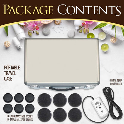 Hot Stone Massage Kit - Relieve Muscle Tension - Basalt Stones