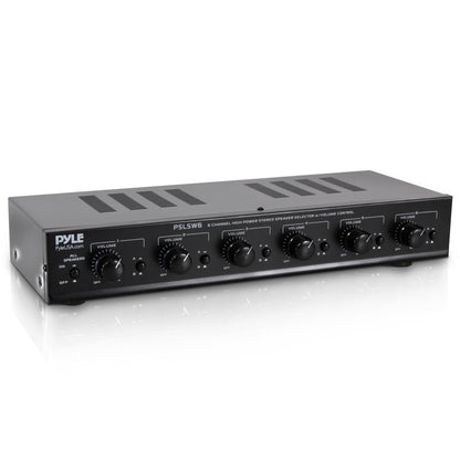 6-Channel Speaker Selector Switch, Multi-Zone Control, 100W, Compact Design