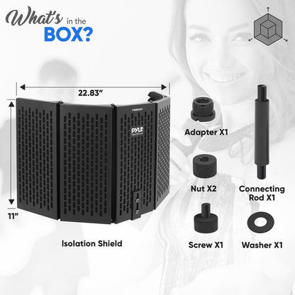 Studio Microphone Isolation Shield - Enhance Vocals with 5 Acoustic Panels