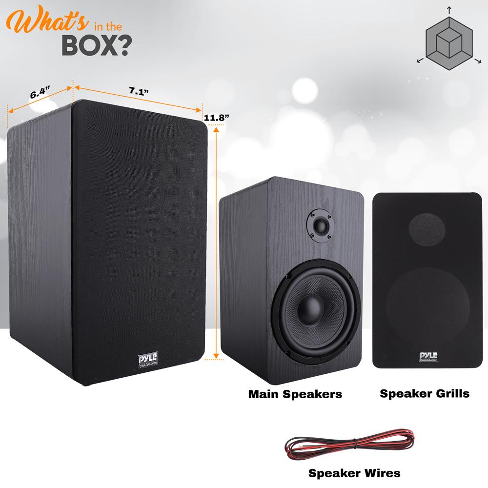 product image number 7 for Pyle Home Theater Bookshelf Speakers