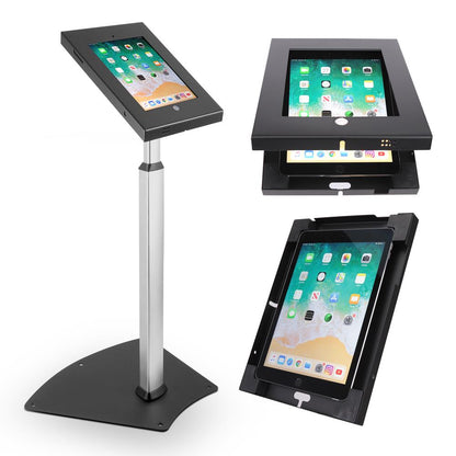 iPad Anti-Theft Floor Stand, Adjustable Height, Tamper-Proof, Durable