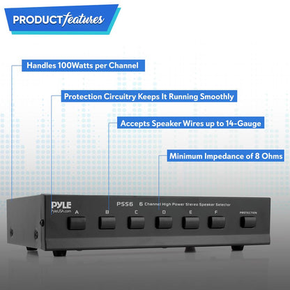 6-Zone High Power Stereo Speaker Selector