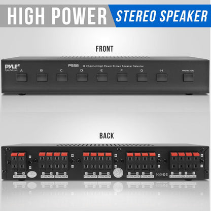 8 Zone Speaker Selector Switch Box, Multi-Channel, Volume Control