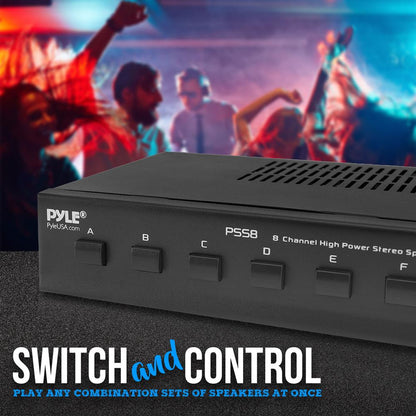 8 Zone Speaker Selector Switch Box, Multi-Channel, Volume Control