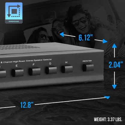 8 Zone Speaker Selector Switch Box, Multi-Channel, Volume Control