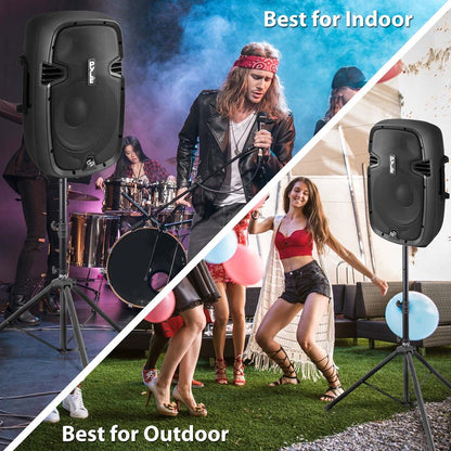 Tripod Speaker Stand, Elevates Sound, Adjustable Steel, 35mm Compatible