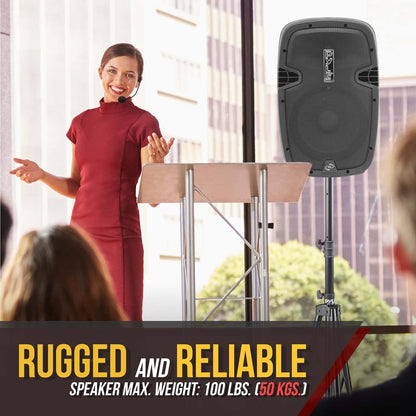 Tripod Speaker Stand, Elevates Sound, Adjustable Steel, 35mm Compatible