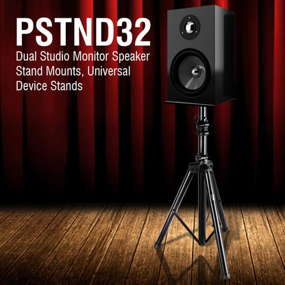 Adjustable Speaker Stands Pair, 90 lbs Capacity, Telescoping Metal Base
