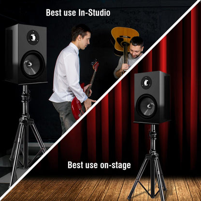 Adjustable Speaker Stands Pair, 90 lbs Capacity, Telescoping Metal Base