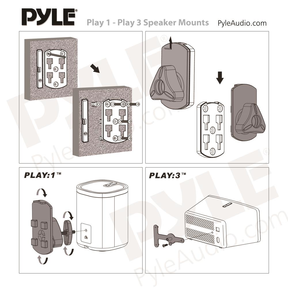 product image number 2 for Pyle Dual Universal Wall Mount Speaker Stands