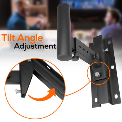 Wall Mount Speaker Brackets, Secure Steel, Adjustable Tilt & Swivel