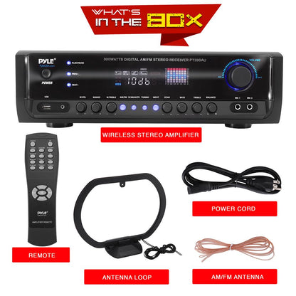 Home Audio Amplifier System 300W 4-Channel USB/AUX/MP3 Receiver