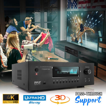 1000W 5.2-Channel Bluetooth Receiver with Wireless Mics